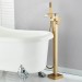 Freestanding Bathtub Faucet With Handheld Sprayer Brushed Gold Tub Filler Spout - view 8