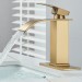 Brushed Gold Bathroom Sink Faucet Single Handle Waterfall Vanity Mixer With Drain - view 6