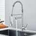 Brushed Nickel Kitchen Faucet With Sprayer Single Handle Pull Down Sink Mixer - view 5