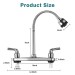 360° Chrome Kitchen Faucet Swivel Double Handle Sink Pull Down Sprayer Mixer Tap - view 4