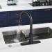 Black Kitchen Faucet Pull Down Sprayer Single Handle Sink Mixer Tap With Cover - view 4