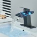 Black Bathroom Sink Faucet LED Waterfall Glass Spout Lavatory Vanity Mixer Taps - view 3