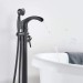Matte Black Bathtub Faucet Freestanding Tub Filler With Hand Shower Floor Mount - view 7
