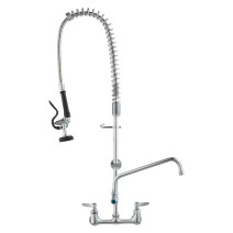36" Commercial Pre-Rinse Faucet Wall Mount Kitchen Sink Faucet W/ Sprayer