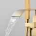 Freestanding Bathtub Faucet With Handheld Sprayer Brushed Gold Tub Filler Spout - view 7