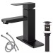 Matte Black Waterfall Bathroom Sink Faucet Basin Mixer Tap Single Handle W/Drain - view 12