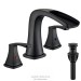 3 Hole Widespread Bathroom Sink Faucet Black 2-handle Vanity Basin Mixer W/Drain - view 3