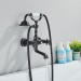 Oil Rubbed Bronze Clawfoot Bathtub Faucet Set Tub Filler Hand Shower Wall Mount - view 4
