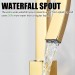 Gold Waterfall Bathroom Sink Faucet Basin Vanity Mixer Taps 1 Hole Single Handle - view 5