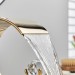 Gold Widespread Bathroom Faucet 3hole 2 Handle Waterfall Sink Vanity Basin Mixer - view 5