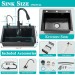 21.7 In Black Kitchen Sink Stainless Steel Single Bowl Sink With Pulldown Faucet - view 4