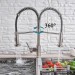 Kitchen Sink Faucet Stainless Steel Swivel Single Handle Pull Down Sprayer Mixer - view 7