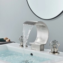 Bathroom Sink Faucet 3Hole 8”Widespread Basin Vanity Mixer Faucet Brushed Nickel