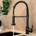 Matte Black Pull Down Kitchen Faucet With Sprayer Single Handle Sink Mixer Taps - view 2