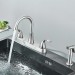 Brushed Nickel Kitchen Faucet 2Handle 4 Hole Sink Mixer Faucet With Side Sprayer - view 6