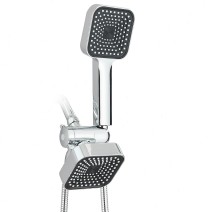 Chrome High Pressure 4inch Rain Shower Head With Handheld Spray Combo Wall Mount