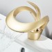 Luxury Waterfall Bathroom Sink Faucet Brushed Gold Single Handle Vanity Faucet - view 8