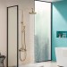 Antique Brass Shower Faucet System Wall Mount Rain Shower Head Combo Mixer Taps - view 3