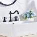 Oil Rubbed Bronze Widespread Bathroom Sink Faucet 3 Hole 2Handle Waterfall Mixer - view 4