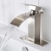 BWE Waterfall Spout Brushed Nickel Single Handle Bathroom Sink Faucet Deck Mount - view 2