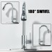 Chrome Kitchen Sink Faucet Pull Down Sprayer Single Handle Swivel Mixer Faucet - view 9