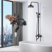 Matte Black Rainfall Bathroom Shower System Set Tub Filler Faucet W/Handshower - view 2