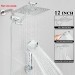 Chrome Rain Shower Head Combo With Handheld Spray High Pressure Adjustable Arm - view 3