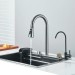 24 In Flying Rain Stainless Steel Waterfall Kitchen Sink With Faucet Single Bowl - view 7