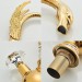 Gold Swan Bathroom Sink Faucet 1 Hole Vanity Mixer Dual Handle Swivel Spout Taps - view 10
