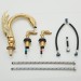 Gold Swan Bathroom Sink Faucet 3 Holes 2 Handle Basin Vanity Mixer Supply Lines - view 12