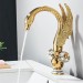 Gold Swan Bathroom Sink Faucet 1 Hole Vanity Mixer Dual Handle Swivel Spout Taps - view 7