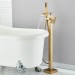 Freestanding Bathtub Faucet With Handheld Sprayer Brushed Gold Tub Filler Spout - view 4