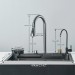 24 In Flying Rain Stainless Steel Waterfall Kitchen Sink With Faucet Single Bowl - view 5
