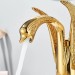 Gold Swan Bathroom Basin Sink Faucet Single Hole Handle Lavatory Vanity Mixer - view 4