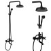 Black Exposed Tub Shower System Wall Mount 8Inch Rain Outdoor Shower Fixture Set - view 2
