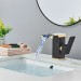 Black Gold Bathroom Sink Faucet Single Handle LED Waterfall Basin Vanity Mixer - view 7