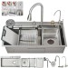 Flying Rain Stainles Steel Waterfall Kitchen Sink W PullDown Faucet Gray31.5INCH - view 4