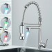 Brushed Nickel Kitchen Sink Faucet Pull Down Sprayer Swivel Single Handle Mixer - view 3