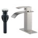 Brushed Nickel Bathroom Faucet Waterfall 1Hole Vanity Sink Mixer Taps With Drain - view 2