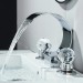 Chrome Bathroom Sink Faucet Dual Crystal Handle 3 Holes Basin Vanity Mixer Tap - view 6