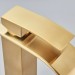 Brushed Gold Single Handle Bathroom Sink Faucet Waterfall Vanity Mixer W/Drain - view 8
