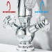 Chrome Swan Bathroom Sink Faucet 1 Hole Dual Crystal Knobs Vanity Basin Faucet - view 7