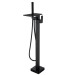 Matte Black Freestanding Tub Faucet With Handheld Sprayer Floor Mount Tub Filler - view 4