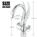 Chrome Swan Bathroom Sink Faucet 1 Hole Dual Crystal Knobs Vanity Basin Faucet - view 9