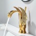 Gold Swan Bathroom Basin Sink Faucet Single Hole Handle Lavatory Vanity Mixer - view 7