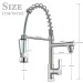 Brushed Nickel Kitchen Sink Faucet Pull Down Sprayer Swivel Single Handle Mixer - view 9