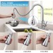 Brushed Nickel Kitchen Faucet Sink Mixer Pull Down Sprayer With Soap Dispenser - view 7