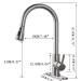 Brushed Nickel Kitchen Faucet Sink Mixer Pull Down Sprayer With Soap Dispenser - view 9