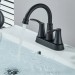 Matte Black Bathroom Sink Faucet 2 Handle 4 Inch Centerset Vanity Mixer Faucet - view 7