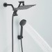 Black 12 In Rain Square Shower Head With Handheld Spray High Pressure Adjustable - view 5